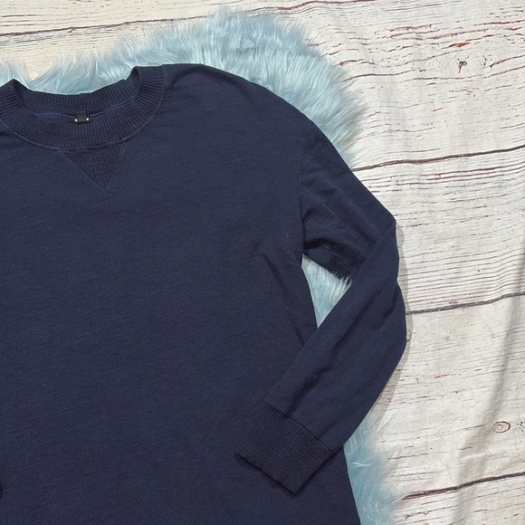 Monrow Supersoft Navy Side Stripe Sweatshirt Dress sz M - Picture 5 of 9